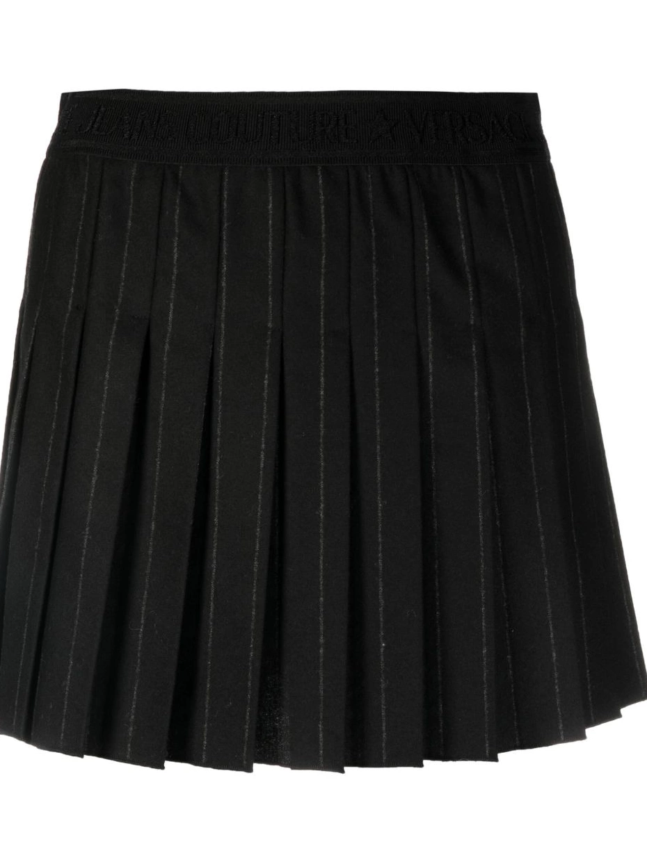 pinstripe Couture Jeans Women pleated Versace skirt 0430